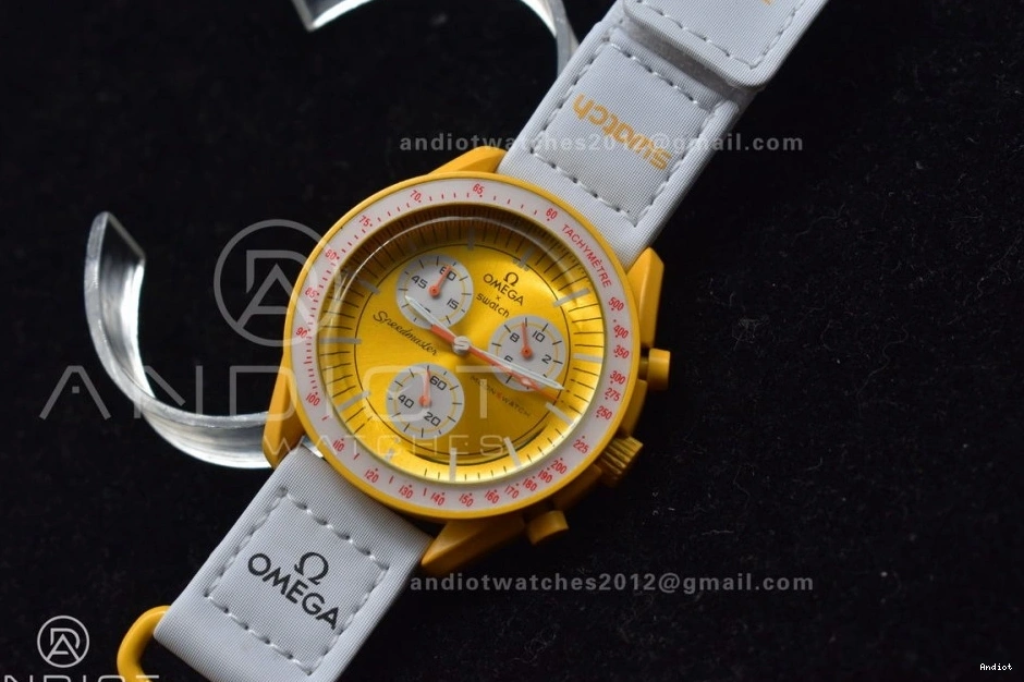 Moonwatch Bioceramic Mission Nylon Swatch to x on the Omega Sun Strap Quartz 1220